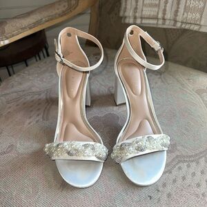 Kelly & Katie White Pearl Embellished Heels
